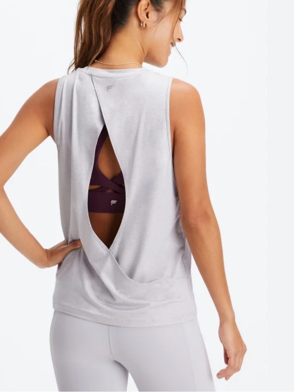 Fabletics Dry-Flex Open Back Tank Sz L